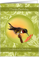 Birth Mom Birthday Hummingbird card