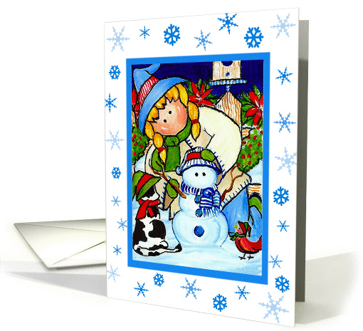 Little Miss Witch and Kitty Christmas  card (108760)