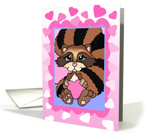 Raccoon Valentine card (127774)