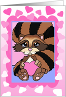 Raccoon Valentine Card