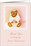 Thank You Jr Bridesmaid Teddy Bear Dreams Wedding card