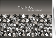 General Elegant Floral Business Thank You for your Referral card