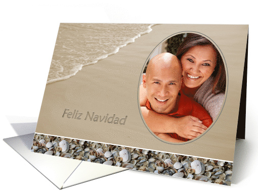 Spanish Beach Themed Custom Photo Christmas card (1347644)
