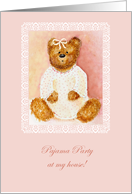 Teddy Bear Pajama Party Invitation card