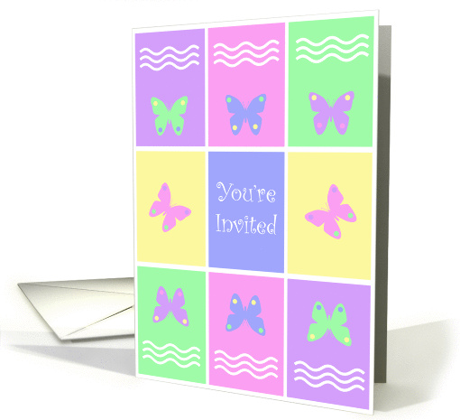 Invitation Pastel Butterfly card (135999)