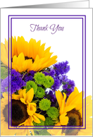 Sunflower Bouquet Business Thank You card