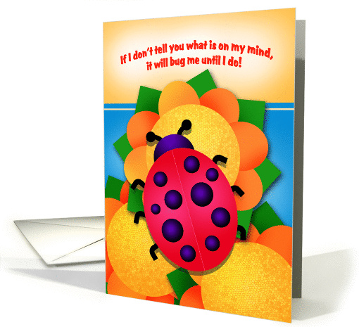 Ladybug on Flowers for Kids Happy Birthday card (1378420)