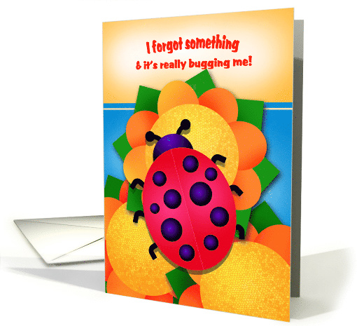 Ladybug on Flowers for Kids Belated Happy Birthday card (1378422)