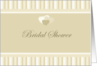 Bridal Shower Invitation Hearts and Textured Monotone Beige Design card