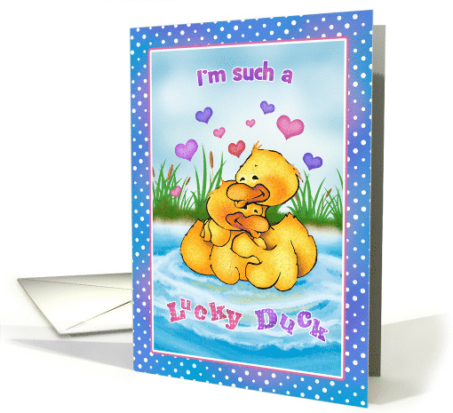 For Her Lucky Duck Humor Happy Valentines Day card (1410058)