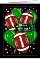 Football Theme Balloons Birthday card