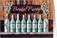 Painted Bottle and Floral Bridal Party Brunch Invitation card