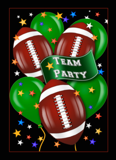 Football Theme Team Party Invitations