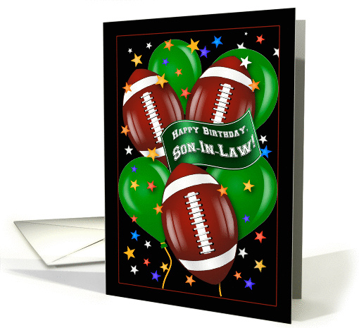 Football Theme Happy Birthday Son In Law card (1458552)