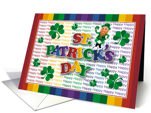 Rainbow Leprechaun Happy St Patricks Day card (1466572)