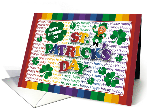Leprechaun Happy Birthday on St Patricks Day card (1466586)