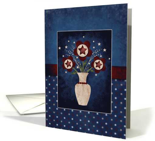 Patriotic Floral Blank Note card (1468102)