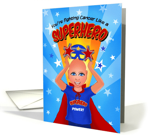 Kids Superhero Thinking of You Cancer Patients card (1468730)