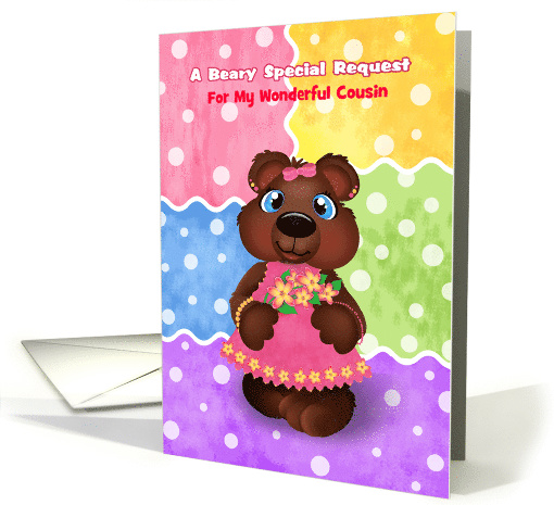 Custom Bear Cub with Flowers Flower Girl Invitation card (1469326)