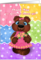 Bear Cub Flower Girl Thank You card