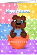 Boy Bear Cub Happy Easter card