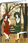 Ladies In Park, Abstract Theme card