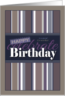 Business Coworker Decorative Birthday with Stripes card