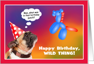 Humorous Dog and Balloon Animal Birthday card