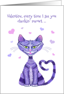 Ultra Violet Cat Humor Valentine card