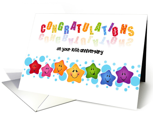 Custom Business Employee Anniversary Congratulations Stars card