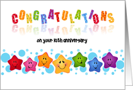 Custom Business Employee Anniversary Congratulations Stars card