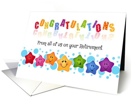 Business Retirement Congratulations From All Smiling Stars card