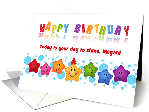 Custom Front Business Happy Birthday Smiling Stars card (1511734)