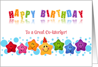 Business Happy Birthday Coworker Smiling Stars card