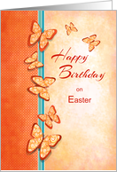 Butterflies Happy Birthday on Easter card