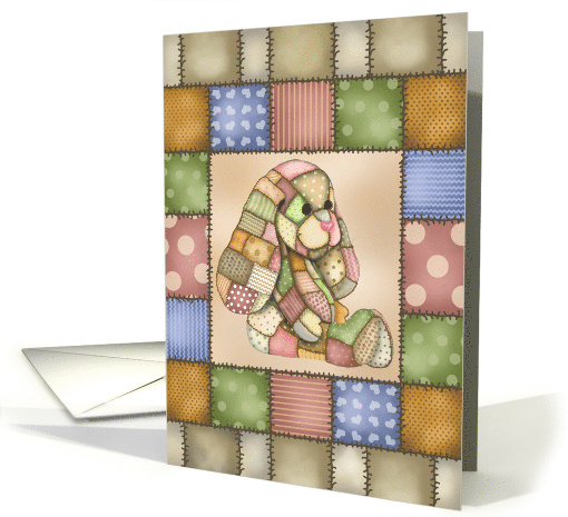 Patchwork Bunny Blank Note card (1512632)