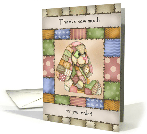 Patchwork Bunny Sewing Business Thank You card (1512744)