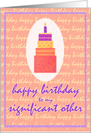 Significant Other Birthday Stacked Cake Special Moments Birthday card