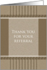 Business Thank You For Referral Card