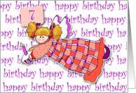 7 Years Old Cupcake Angel Birthday card