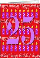 25 Years Old Lit Candle Happy Birthday card