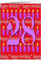 28 Years Old Lit Candle Happy Birthday card