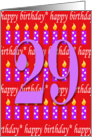 29 Years Old Lit Candle Happy Birthday card