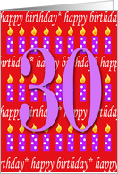 30 Years Old Lit Candle Happy Birthday card