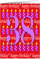 38 Years Old Lit Candle Happy Birthday card