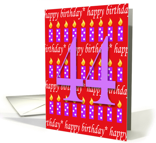 44 Years Old Lit Candle Happy Birthday card (164906)