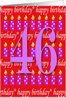 46 Years Old Lit Candle Happy Birthday card