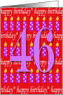46 Years Old Lit Candle Happy Birthday card