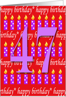 47 Years Old Lit Candle Happy Birthday card