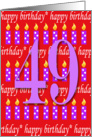 49 Years Old Lit Candle Happy Birthday card
